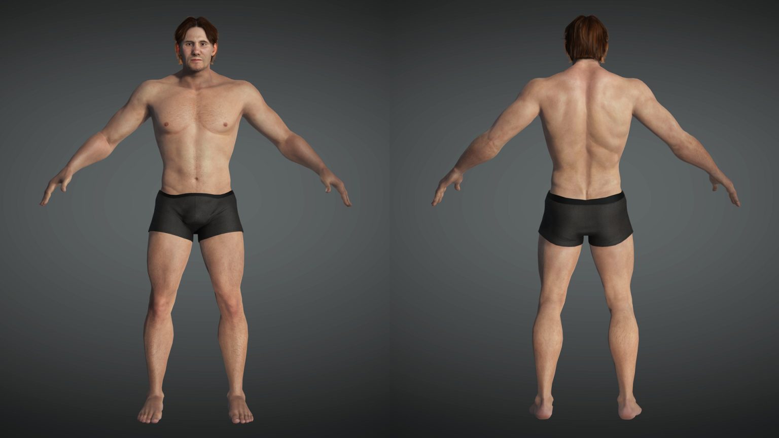 (3D free realistic male body G1 2022)