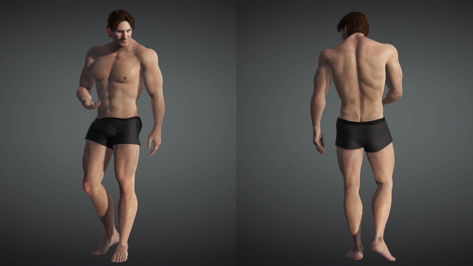 (3D free realistic male body G1 2022)