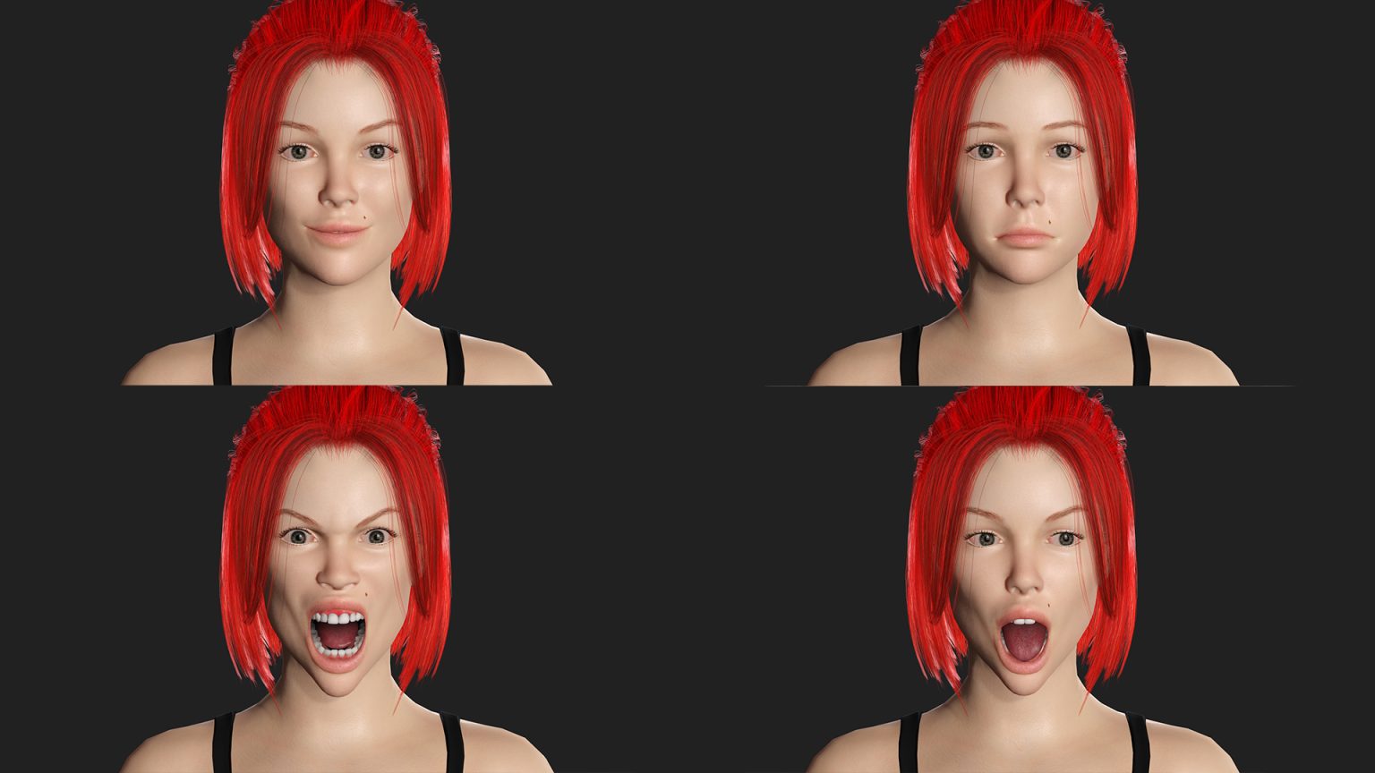 (Free 3D free red hair woman game ready 2022)