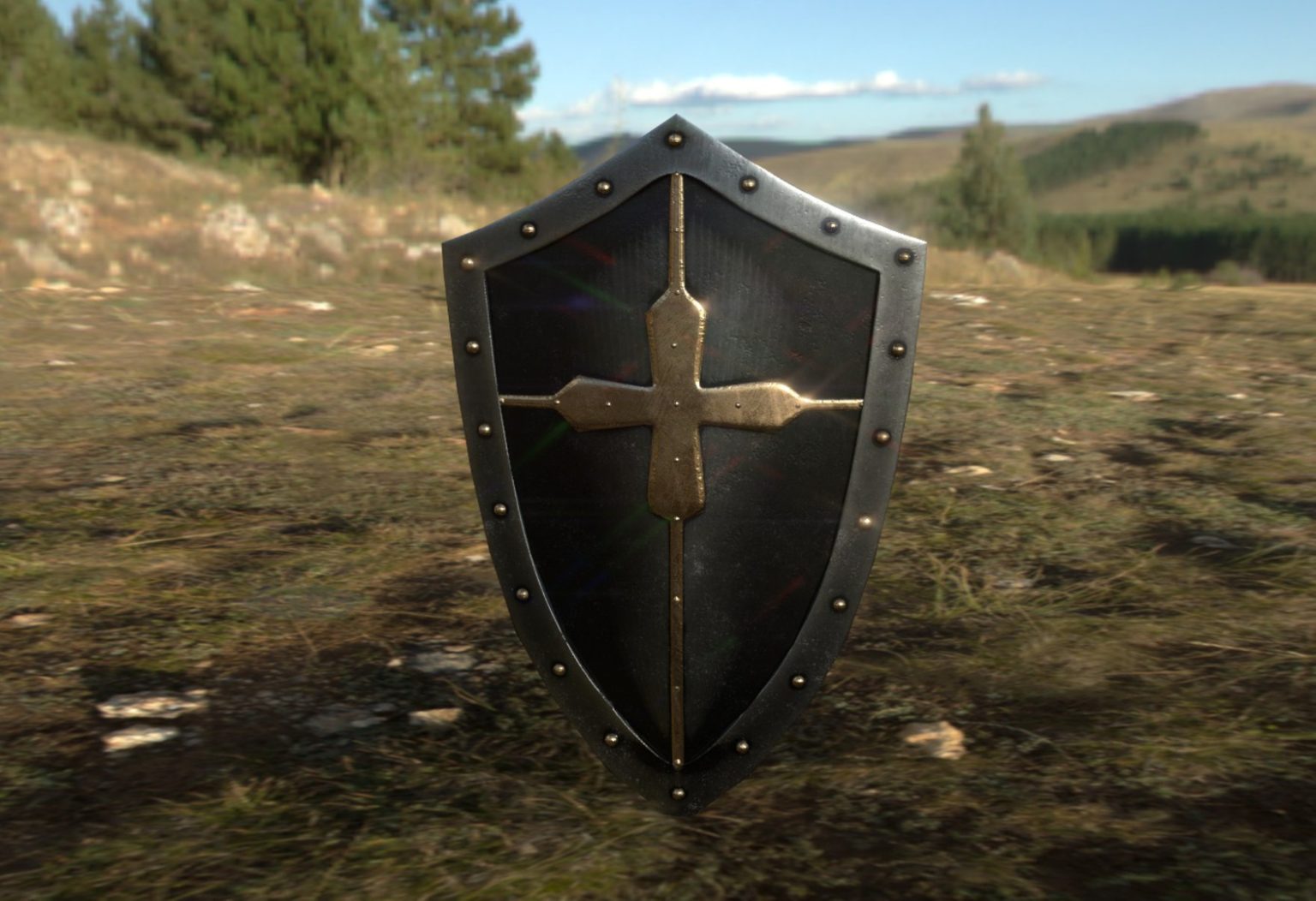 (Free 3D sword shield ready model 2021)